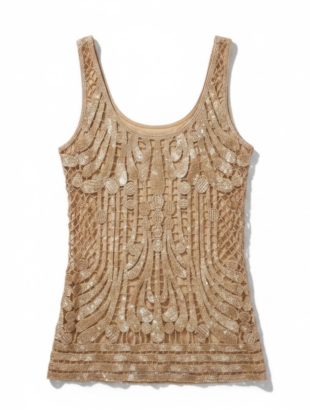 Express Metallic Pale Rose Gold Tank Top Size Small